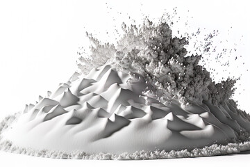 Snowdrift isolated for design on a white background. Generative AI
