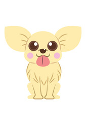 チワワの全身のかわいいイラスト　主線なし