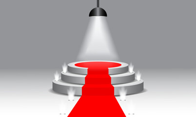 Stage with a pink background