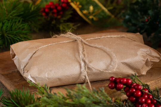 Christmas stolen in paper pack and Christmas decoration
