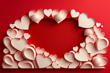 Valentine paper cut background,generative AI