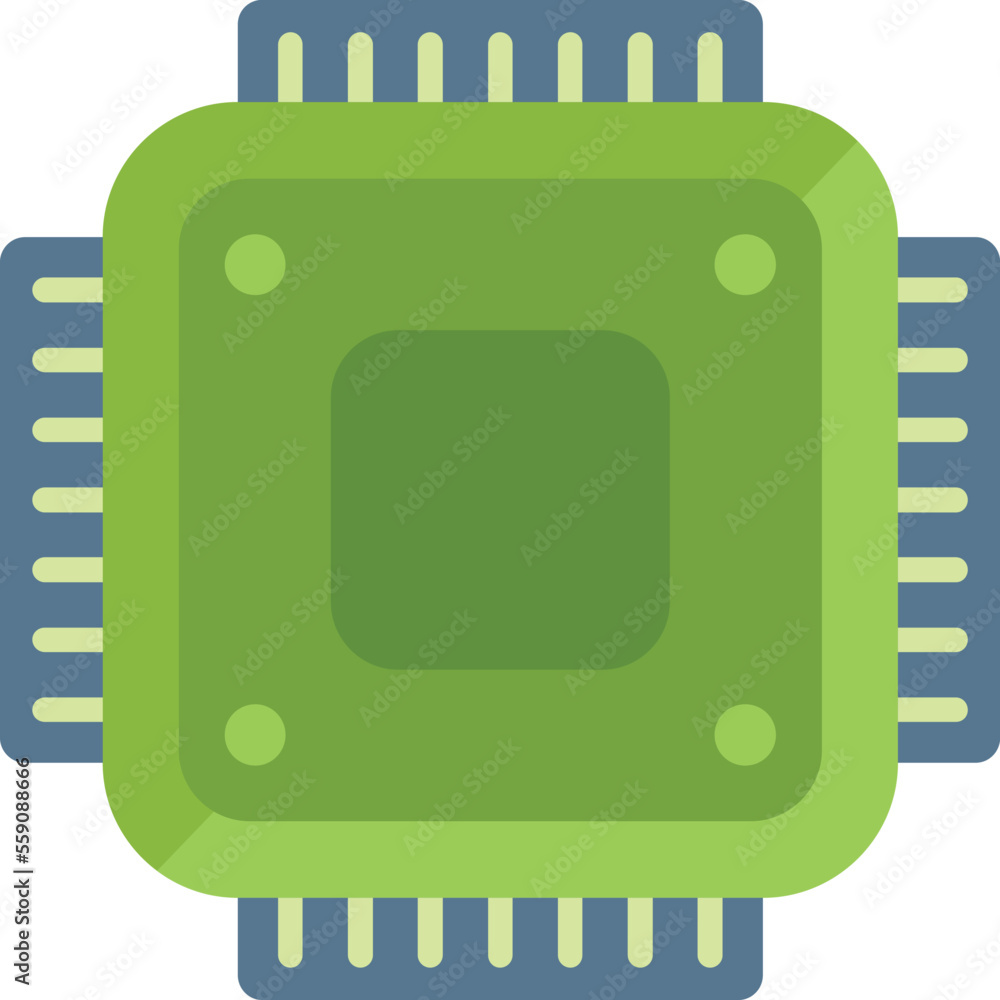 Poster tablet processor icon flat vector. screen cell. computer service isolated