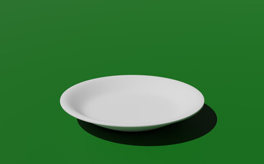 Illustration of a plate with a green background