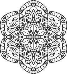 Black and white Mandala illustration Hand drawn outline Mandala.Mandalas for coloring book