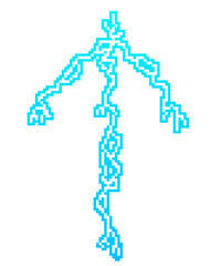 Pixel art blue lightning arrow