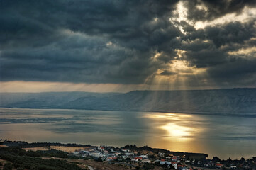 Lake Kinneret at dawn