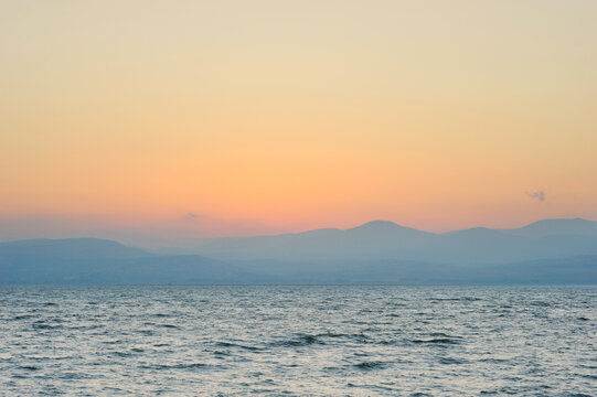 Lake Kinneret on the Sunset
