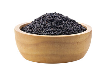 sesame in wood bowl on transparent png