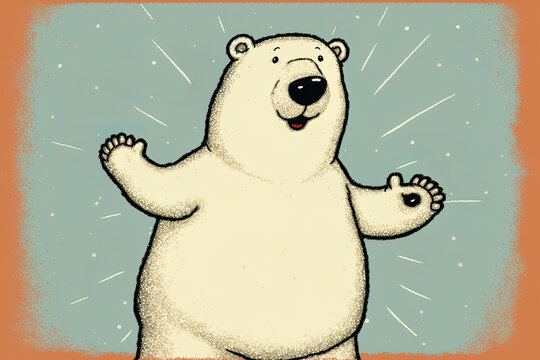 cartoon polar bear. Generative AI