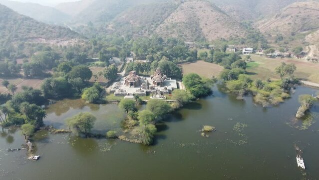 Udaipur, Rajasthan, India 1st January 2023: Sahasra Bahu, Sasbahu or Sas Bahu Temples Udaipur, at Nagada, Rajasthan, are a pair of late 10th-century Hindu temples dedicated to veerabadra.
