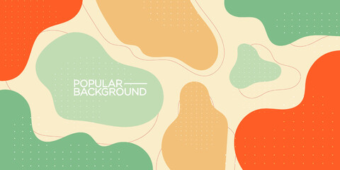 Fototapeta premium modern premium colorful fluid abstract background with gradient green and orange soft color on background. Eps10 vector