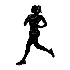 Fototapeta na wymiar Running sprint girl. Silhouette of a running man. Marathon for speed. Athlete. Athletics. Kind of sport.