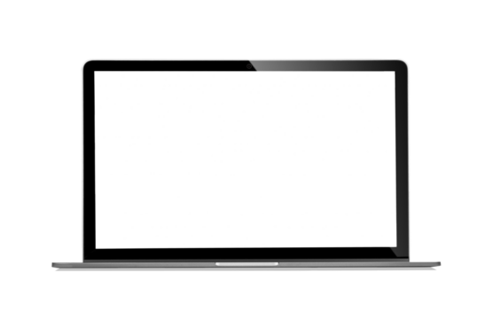 laptop with empty space on transparent png