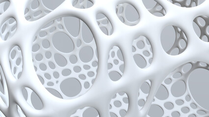 Abstract white background, circular mesh abstract shapes