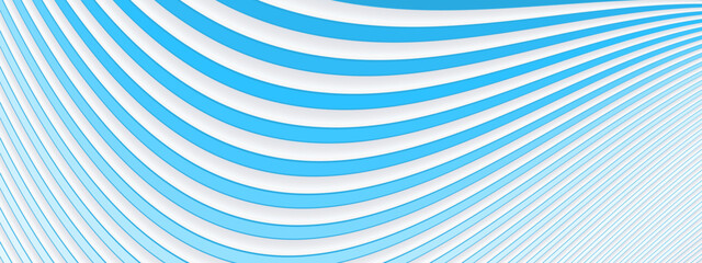 Abstract background with 3d lines pattern, white blue