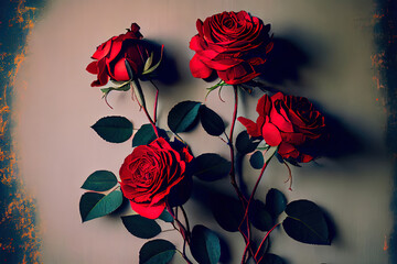 red roses with light background beautiful flower