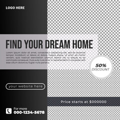 Real estate social media post bundle design, modern Real Estate social media post Template, Real estate social media post web banner template design,Real Estate Social Media Feed Template