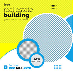 Real estate social media post bundle design, modern Real Estate social media post Template, Real estate social media post web banner template design,Real Estate Social Media Feed Template