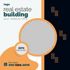Real estate social media post bundle design, modern Real Estate social media post Template, Real estate social media post web banner template design,Real Estate Social Media Feed Template