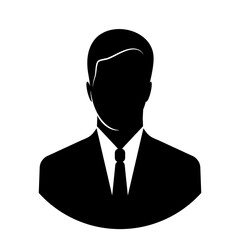 Icon for the design of websites and printed products. A man in a suit and tie.