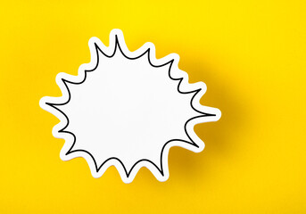 The Speech bubble with copy space communication talking speaking concepts on yellow background.
