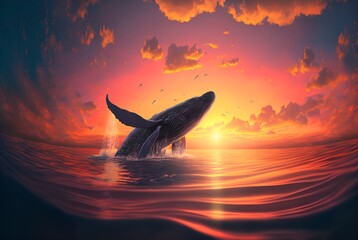 Whale in the ocean, Whale, Generative AI