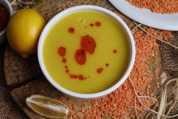 lentil soup in a bowl