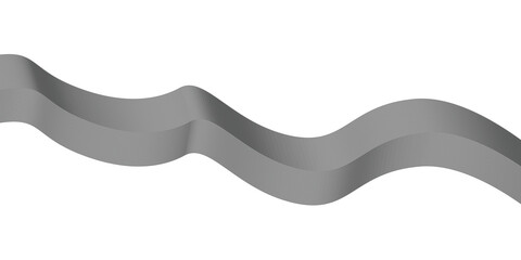 3d rendered illustration of a metal chain .  Abstract landscape on a white background . Wave lines motion vector design .	
