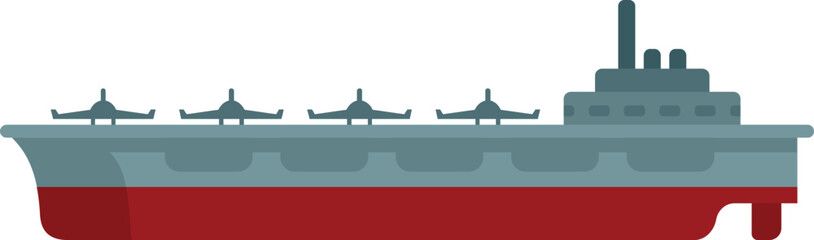 Sea aircraft carrier icon flat vector. Navy ship. Naval view isolated