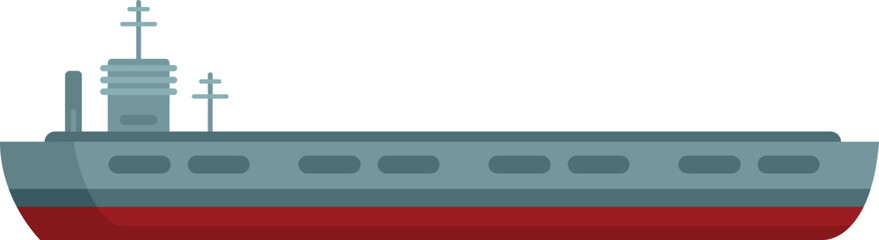 Flight aircraft carrier icon flat vector. Navy ship. Naval view isolated © anatolir