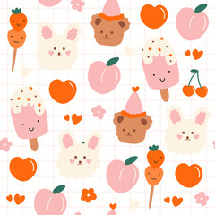 Kawaii Valentine's day seamless pattern. - 559103098