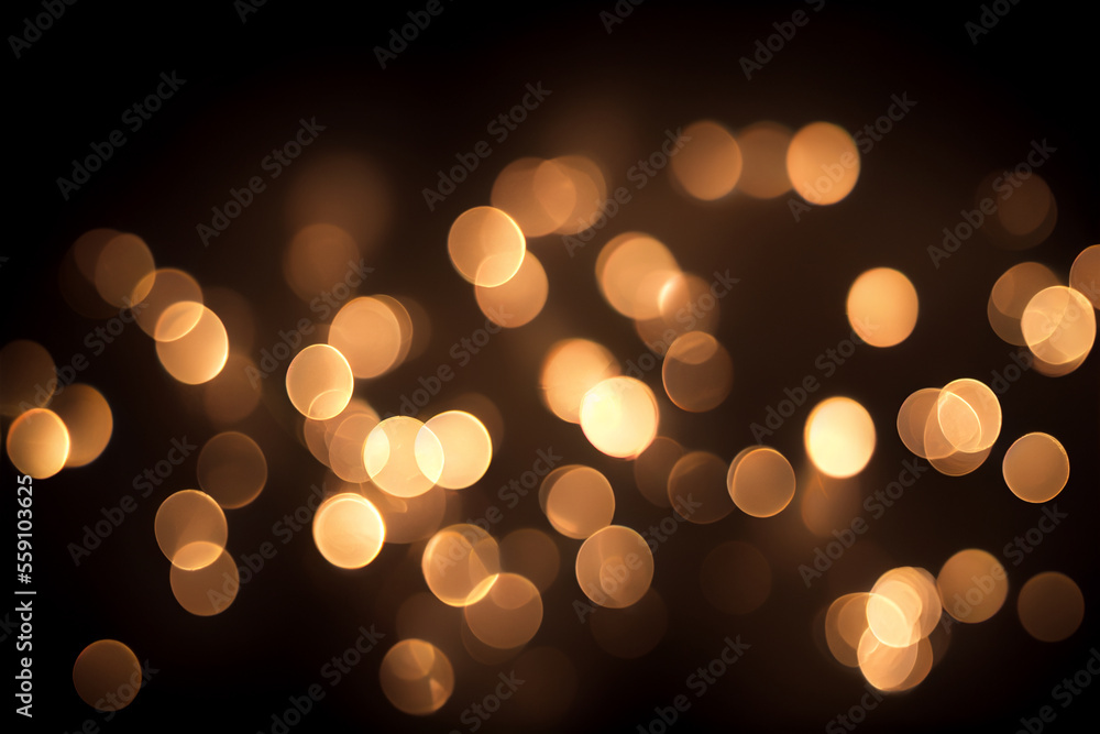 Wall mural texture for design with golden bokeh lights - generative ai