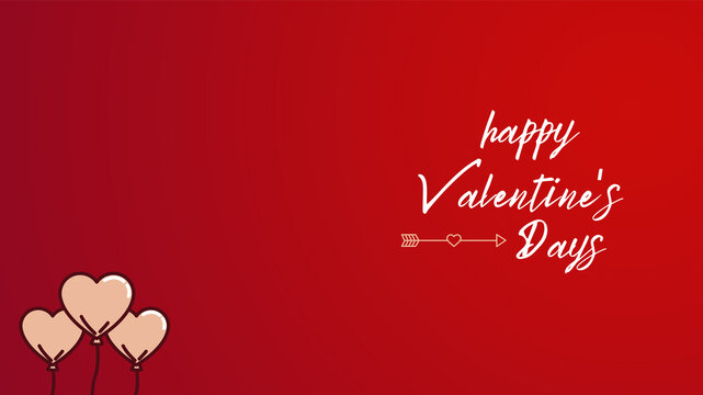 happy Valentine Day wish image with red and heart background
