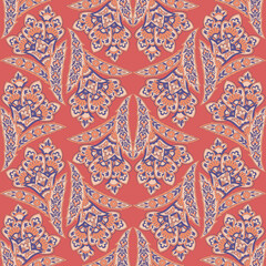 Paisley Floral oriental ethnic Pattern. Vector Seamless Ornamental Indian fabriac patterns.