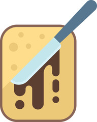 Morning chocolate paste icon flat vector. Cocoa cream. Spread jar isolated