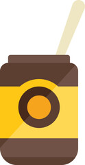 Open chocolate paste icon flat vector. Cream cocoa. Food candy isolated