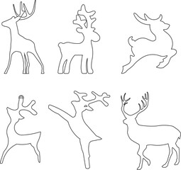 Fototapeta na wymiar simple deer silhouette illustration vector sketch for kids coloring