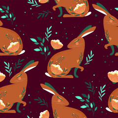 Pattern with rabbits
