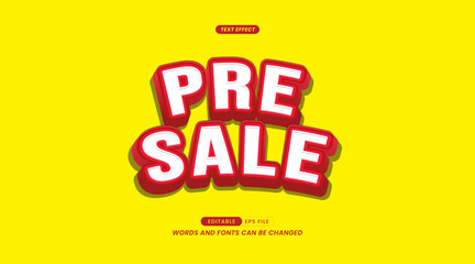 Obraz premium 3D Text Effects. Pre Sale Word Slogan. Easy to Use Effects.