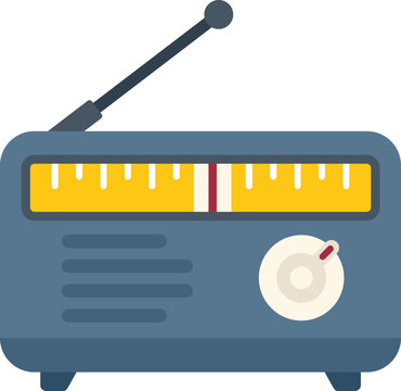 Radio icon flat vector. Reportage media. Report production isolated