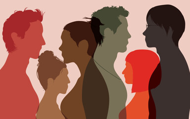 Conversations between people from different cultures. People communicating and interacting. 