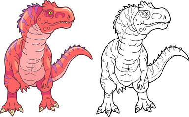 prehistoric dinosaur allosaurus, funny illustration