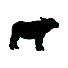 silhouette of buffalo with transparent background