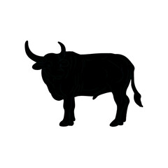 silhouette of buffalo with transparent background