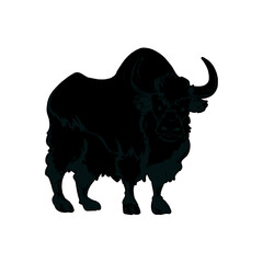 silhouette of buffalo with transparent background