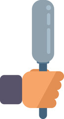 Hand microphone icon flat vector. Camera reportage. Media reporter isolated