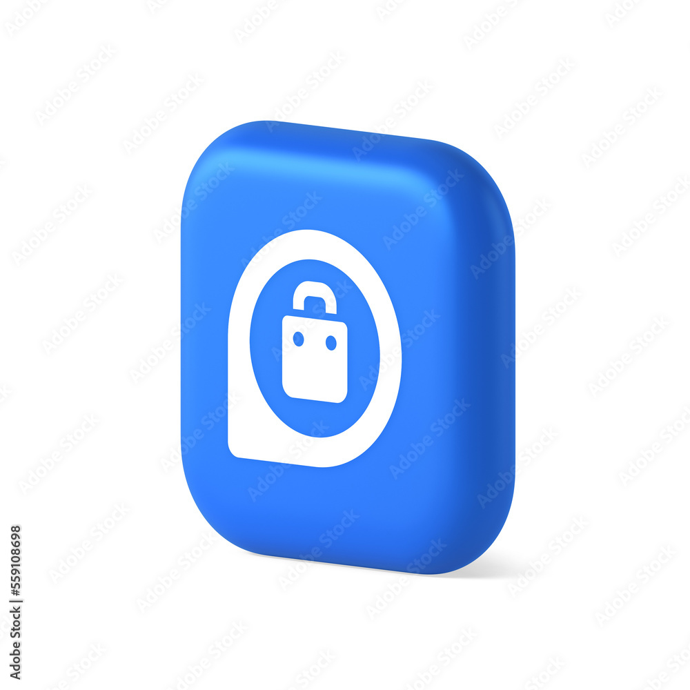Poster shopping bag map pin pointer address navigation button store market location 3d isometric icon