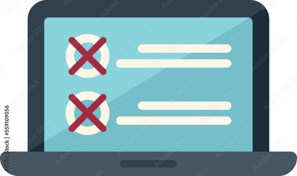 Poster laptop assignment icon flat vector. document test. paper project isolated