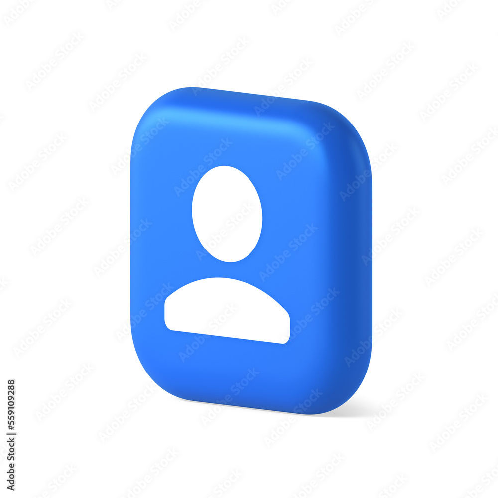 Poster user person human contact button cyberspace account information web app 3d realistic isometric icon