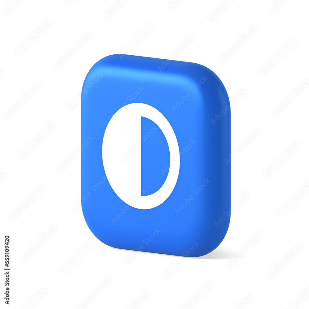 Poster brightness contrast button display control connection web app 3d realistic isometric icon